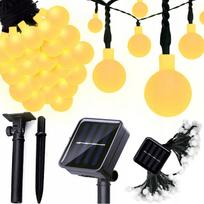 Lauko saulės girlianda, LED lemputės, 30 vnt., 450 cm, šilta balta