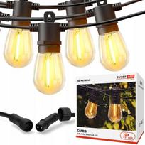 Sodo girlianda 10 m su 10 LED lemputėmis E27, atsparus vandeniui laidas