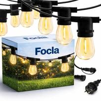 Šviesų girlianda 10 m, 10x LED E27 lemputės, IP65