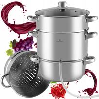 Garinė sulčių virimo puodas, nerūdijantis plienas, 5 l, tinka indukcijai, dujoms, keramikai, BPA be
