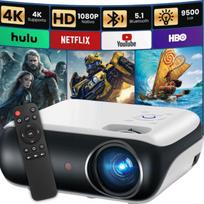 Projektorius HAPPRUN 200" 4K FHD LED Bluetooth, nuotolinio valdymo pultas, HDMI, USB