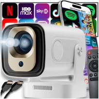 Nešiojamas 4K Full HD projektorius su Android TV, WiFi ir garsiakalbiu