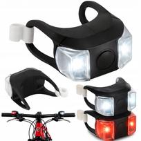 Dviračio LED žibintų rinkinys 2 vnt. priekinis ir galinis, baltas ir raudonas, silikoninis, 3 režimai