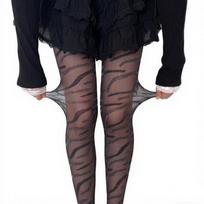 Sexy Zebra Print Silver Thread Stockings - Stylish European and American Black Grey Jacquard Pantyhose for Spring and Autumn One Size