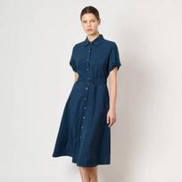 Bcbg Belted Flare Dress B4m4o620 Dark Blue (54)/55
