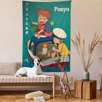 Ponyo On Cliff By The Sea Tapestry Anime Tapestry Hanging Tarot Hippie Wall Rugs Dorm Wall Hanging Sheets 74x94cm(29x37in)