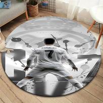 Ronaldo Round Area Rug,Carpet Rug for Living Room Bedroom Sofa Playroom Decor,Non-slip Floor Mat 80cmx80cm