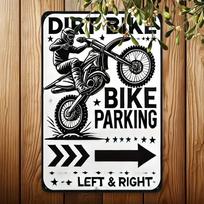 Vintage Motocross Tin Sign Garage Wall Art Dirt Bike Metal Decor black