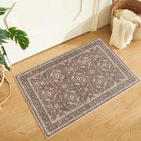 TEMU Retro Persian Doormat - Dustproof, Easy-Clean, Skin-Friendly, Wear-Resistant Mat for Entrance or Bedroom. 40*60cm Crystal Velvet with Dotted Bottom beige