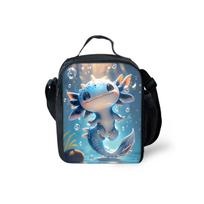 Sea Dragon Print Shoulder Strap Insulated Lunch Bags 2D Cartoon Boy/Girls Picnic Food Preservation Lunch Box Bag Thermal One Size