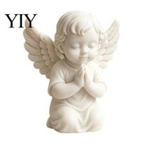 Bedside Angel Decoration 3D Printed Kneeling Figurine, Praying Cherub Desktop Statue, Wings Figurine Sculpture for Home Office Indoor Outdoor balta
