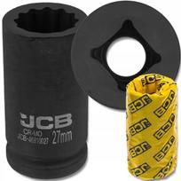 Jcb Smūginė galvutė JCB-46810027, 27mm, 3/4"DR, CrMo, 12-punktų, kvadratas su anga, 1 vnt.