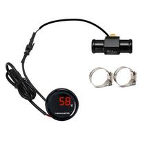 Universalus motociklo termometras, instrumentai, vandens temperatūros LED skaitmeninis ekranas, matuoklis su 22 mm temperatūros jutiklio adapteriu black