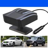 Automobilinis šildytuvas, 200W 12V priekinio stiklo atitirpinimo priemonė, nešiojamas šildytuvas automobiliui, įjungiamas į cigarečių degiklį, 2 viename greitas šildymas ir režimai su 360° besisukančiu pagrindu(Juoda) One Size black