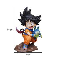 Top 14cm Dragon Ball Doll Child Goku Figures Goku Embrace Pura Yamcha Anime Model Pvc Collection Desk Decoration Statue Toy Gift