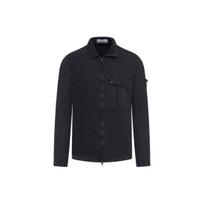Stone Island Ss24 Pocket Washed Distressed Brushed Cotton Pointed Collar Two-Way Zipper Shirt Jacket Men Jacket Black 8015119WN-V0120 XXL