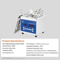 Home Ultrasonic Cleaner 1.3L-30L - Portable Multifunction Ultrasound Machine for Versatile & Efficient Cleaning white