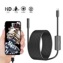 Endoskopinė kamera 2.0Mp HD boreskopas su 8 reguliuojamais LED žibintais 8mm IP68 vandeniui atspari inspekcinė kamera palaiko iOS sistemą juoda