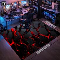 Cyberpunk Velvet Area Mat, HD Print Non Slip, Double Edged Design, Perfect for Game Room Decor, Gamer Themed Rug 50x80cm