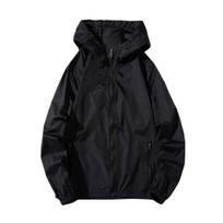 Yousheng Men Summer Sun Protection Coat Hooded Long Sleeve Zipper Placket Anti-UV Jacket with Pockets Solid Color Outdoor Ice Silk Outwear 2XL balta