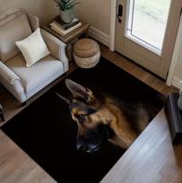 Cute Healing Style German Shepherd Dog Area Rug, Soft Non-Slip Indoor Outdoor Floor Mat for Living Room and Bedroom Decor 40cm x 60cm