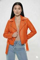 Genuine Wear Casual Jacket Handmade Party Stylish Orange Leather Women Lambskin XL oranžinė