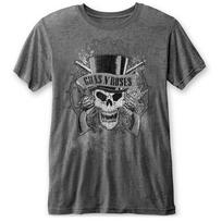 Guns N Roses Faded Skull (Burn Out) Vintage T-shirt Large Charcoal Unisex T-Shirt L black