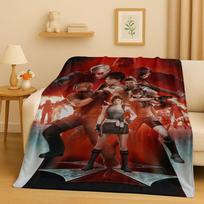 3D Leon R-Resident Evil Game Cartoon Flannel Blanket,Ultra Soft Warm Plush Throw for Home Bedroom Bed Sofa Cover Picnic Kids 75x90cm