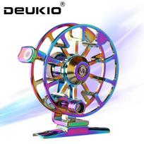 2024 Nauja Žieminė Meškerės Ritė 60mm Itin Lengva FD-60 Pilnai Metalinė Priekinė Ritė Ryški Spalva Gyvos Žuvies Sagties Ritės Būgnelis Galvanizuotas Spalvotas FD60 įvairiaspalvis