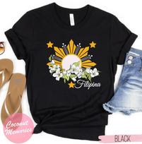 Filipina Sampaguita T Shirt Philippines Sun and Stars Pride Pinay Jasmine Flower Design XXXL
