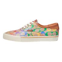 COACH Lace Up Low top Stylish Skateboarding Shoes Women's Rainbow CA854-L38 39 white
