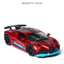 1/32 Lydinio Liejimo Metalo Žaislinio Automobilio Modelis Bugatti Divo Žaislinis Automobilis Miniatiūrinis Automobilio Modelis su Šviesa Žaislas Tinka Berniukams Vaikų Dovanų Kolekcija Papuošalai raudona
