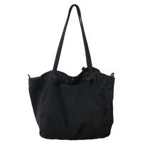 Lazy wind tote bag women's new washed canvas literary bag Japanese large-capacity class canvas bag 39*15*34