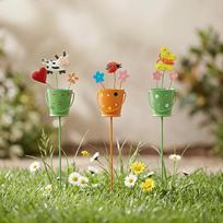 3pcs Garden Decoration Flower Pots for Outdoor Use, Designed in The Shape of Cartoon Animals, Featuring a Lively And Adorable Appearance beige