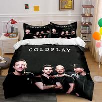 Coldplay Band Black Bedding Set Bedding Duvet Cover Set Duvet Cover Pillowcases  (1*Duvet Cover 2*Pillowcases, without duvet insert) 135x200cm black