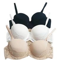 Women Sexy Lace Trim Half Circle Seamless Comfortable Push Up Shaping Bra 70B