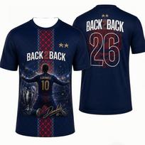 Summer T-shirt Dembele's Title Defense 10th Cup Celebration Football Fans Unisex Adult Children Style Celebration T-Shirt S black