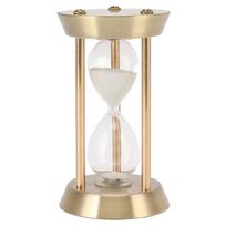 Decorative Sandglass Timer Metal Hourglass Sand Timer Decorative Vintage High Glossy Sand Replaceable Sandglass Clock white
