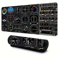 Airplane Dashboard Mouse Pad Large Rubber Base Anti-slip PC Desk Accessories Mousepad for Office & Gamer Keyboard Mats Decor Mat 30cmx60cm(11.8x23.6inch) black