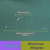 Transparent Plastic Snap Lock Hang Tag Needle Lanyard for Apparel gray
