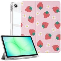 Case for Samsung Galaxy Tab A11 Plus / A9 Plus, Protection with Stand Function - Strawberry Pattern