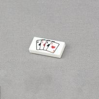 MOC 10PCS Printed 3069 1x2 Poker Clown Cards Pattern Building Blocks Plum Blossom Ghost Bricks Particle Educational Toys Gifts white