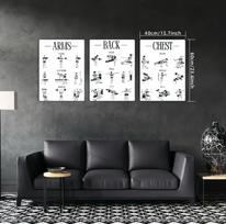 Fitness Gym Action Poster Canvas with Pine Wood Frame 15x20
