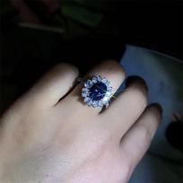 Sapphire Moissanite Princess Diana Necklace, Ring, and Earrings Set - Perfect Engagement or Best Friend Gift