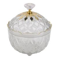 Sealed Lid Glass Candy Jar Raised Handle Multi-purpose Organizer gray