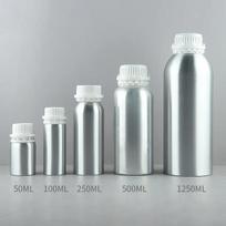 50ml 100ml 250ml Aliuminio buteliukas su apsauginiu dangteliu Eterinių aliejų buteliukas Kosmetikos indelis Įpilamas kelioninis mažas buteliukas 100ml gray