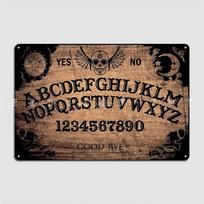 Klasikinis Ouija lentos plakatas Metalinė plokštelė Dizaino klubas Namų sieninė plokštelė Sieninis skardos ženklas Plakatai 20X30CM black