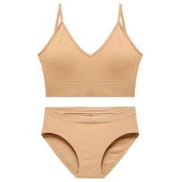 Underwear Set Female Non-steel Ring Comfortable Sexy Bottoming Tank Top Thin Section Large Size Beauty Back Sleep Bra M