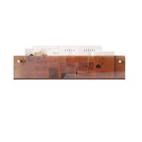 Sieninis žurnalų stovas Akrilinis lankstinukų stendas Minimalistinės plaukiojančios lentynos Lentyna style 3 brown