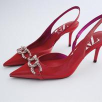 Brand Sexy High Heel Red Crystal Fashion Pumps For Women Designer Shoes Pointed Toe Sligbacks Wedding Shoes Thin High Heels fgb5 35
